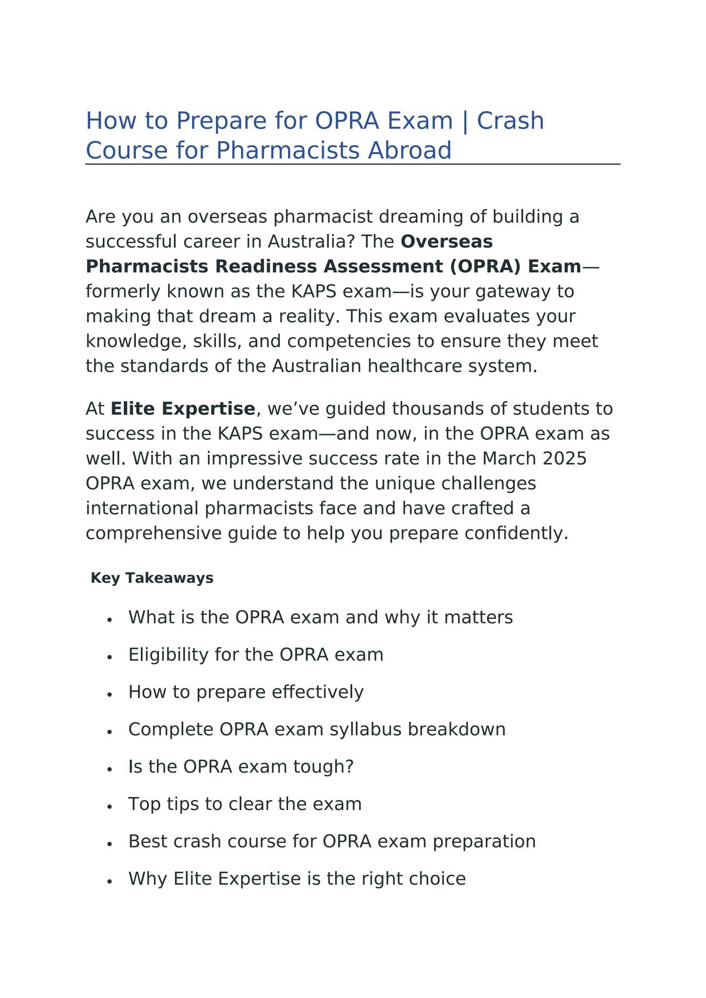 How to Prepare for OPRA Exam by eliteexpertise0 - Issuu