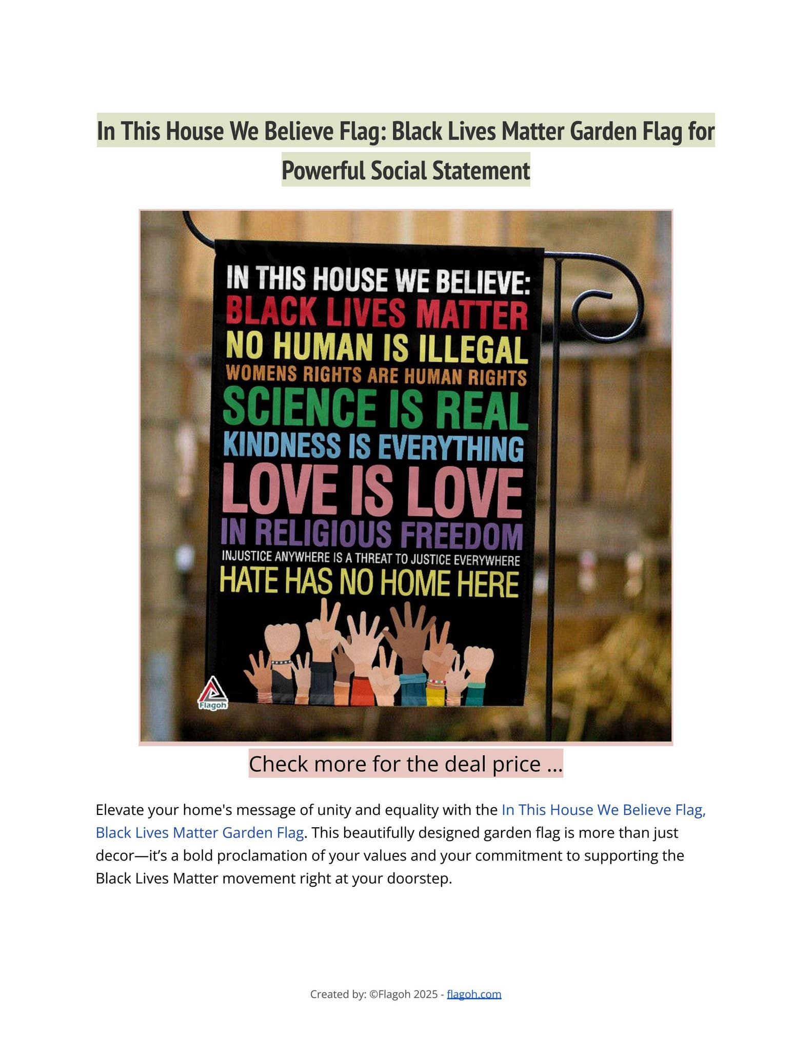 In This House We Believe Flag: Black Lives Matter Garden Flag for ...