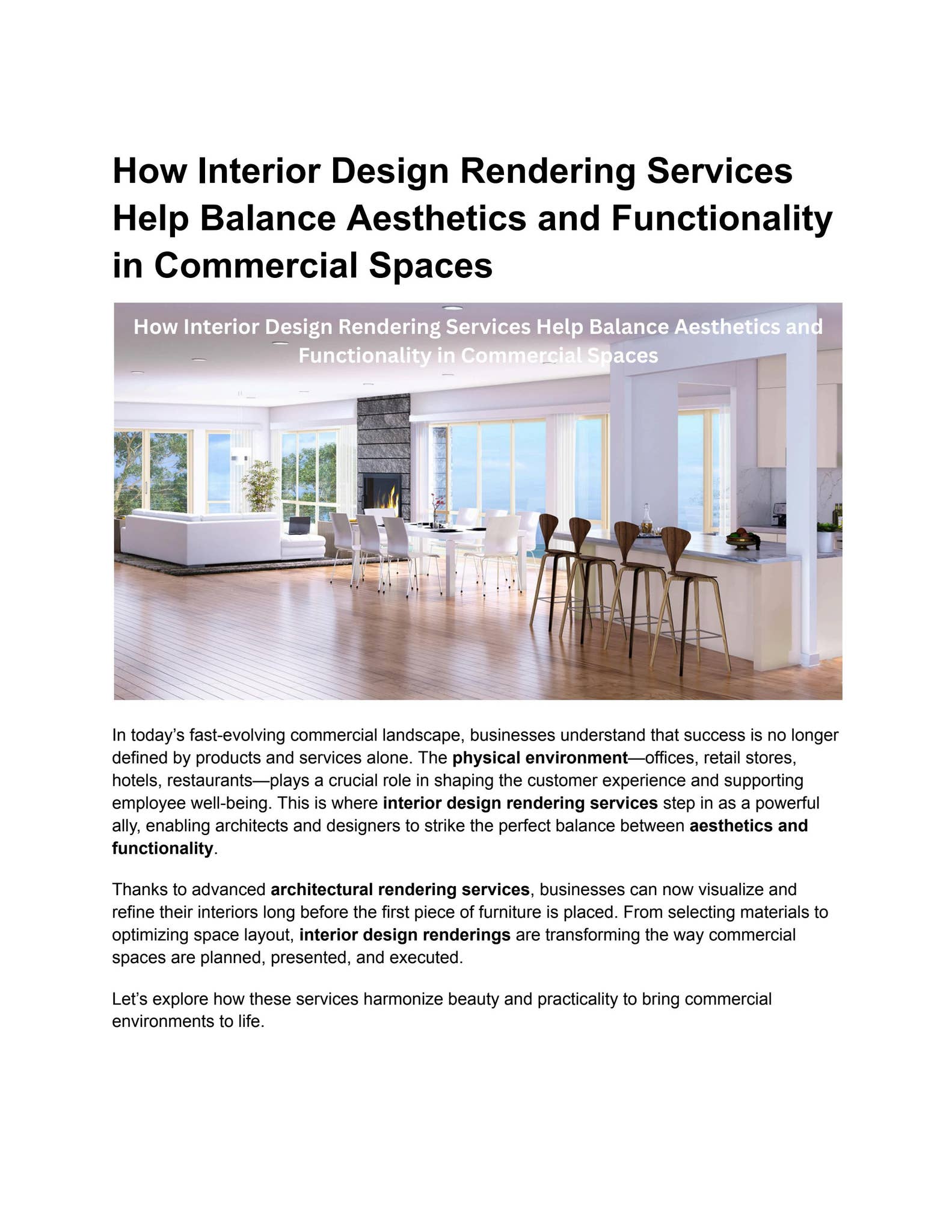 How Interior Design Rendering Services Help Balance Aesthetics and ...