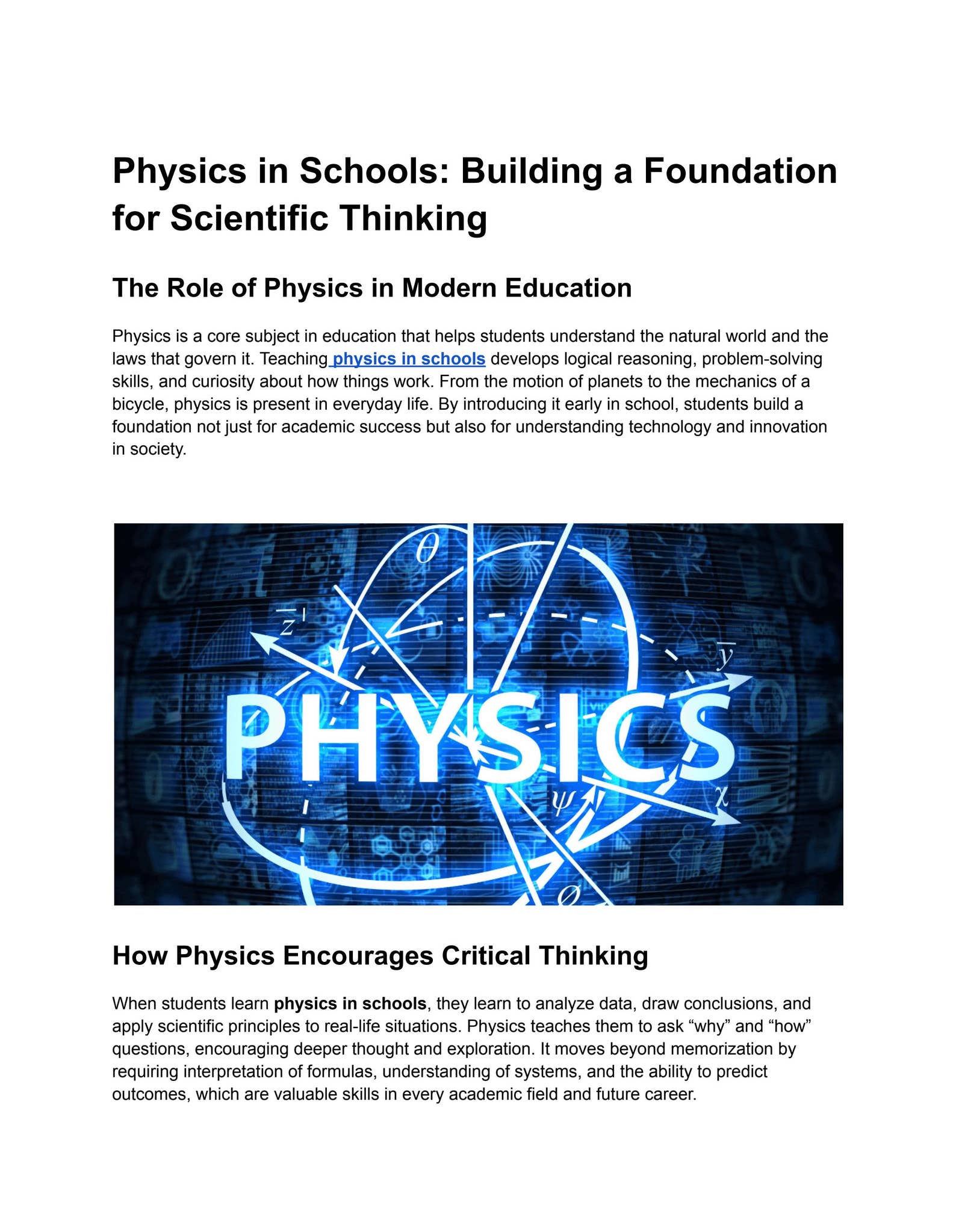 Physics in Schools_ Building a Foundation for Scientific Thinking by ...
