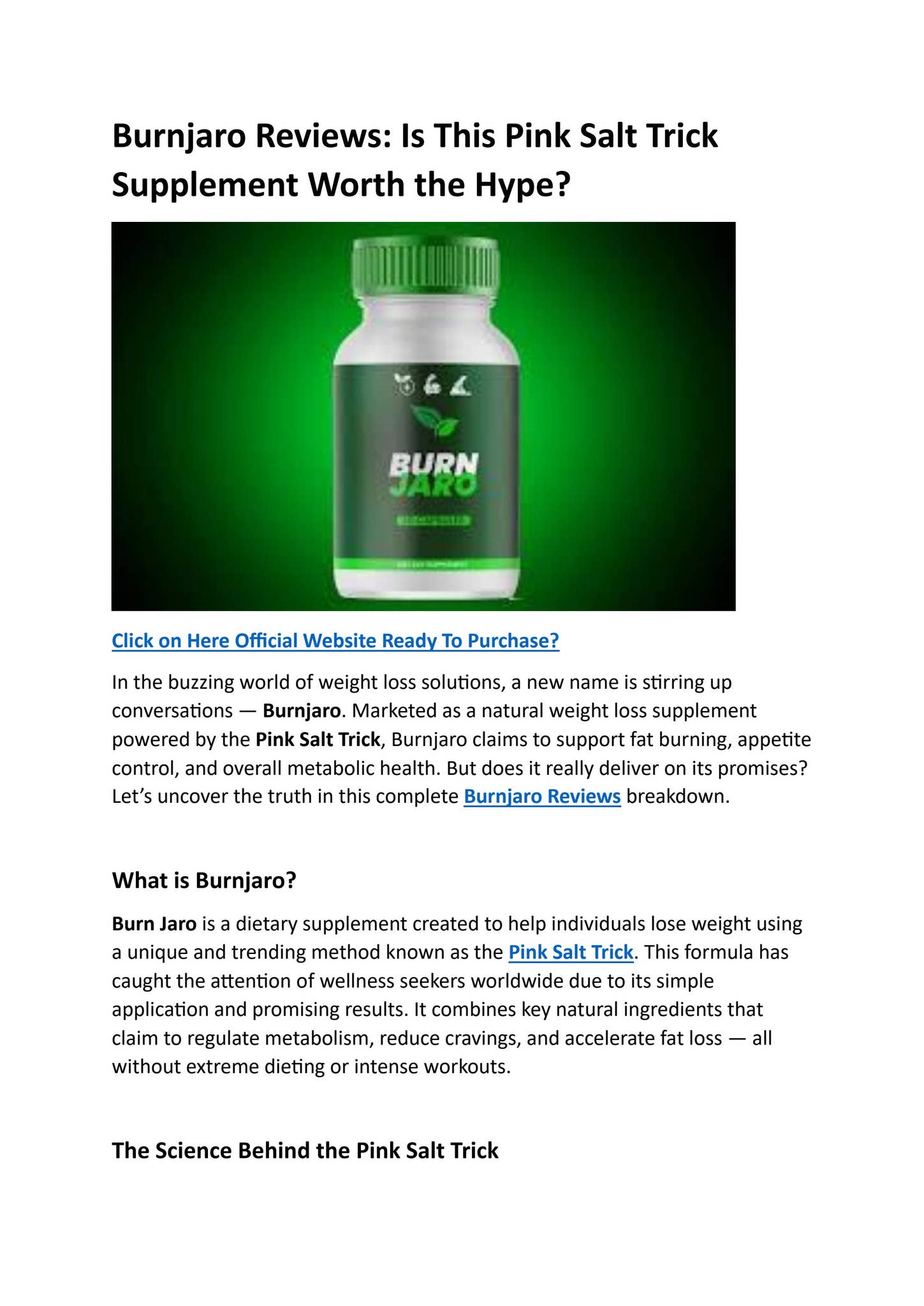Burnjaro Reviews: Is This Pink Salt Trick Supplement Worth the Hype? by  Burnjaroprice - Issuu