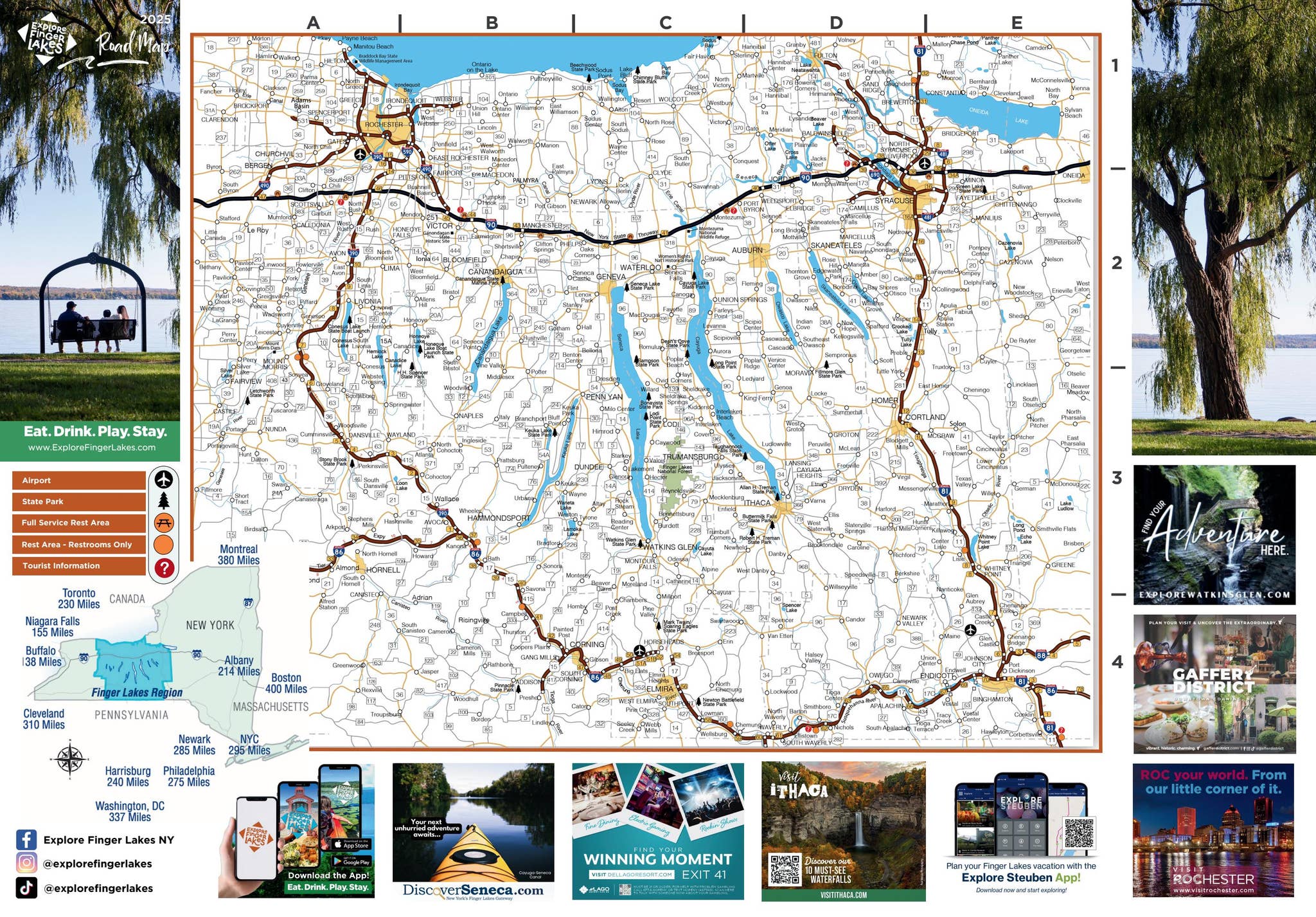 Curated visual reference: Gallery Detail: 2025 Finger Lakes Road Map By Finger Lakes Tourism Alliance