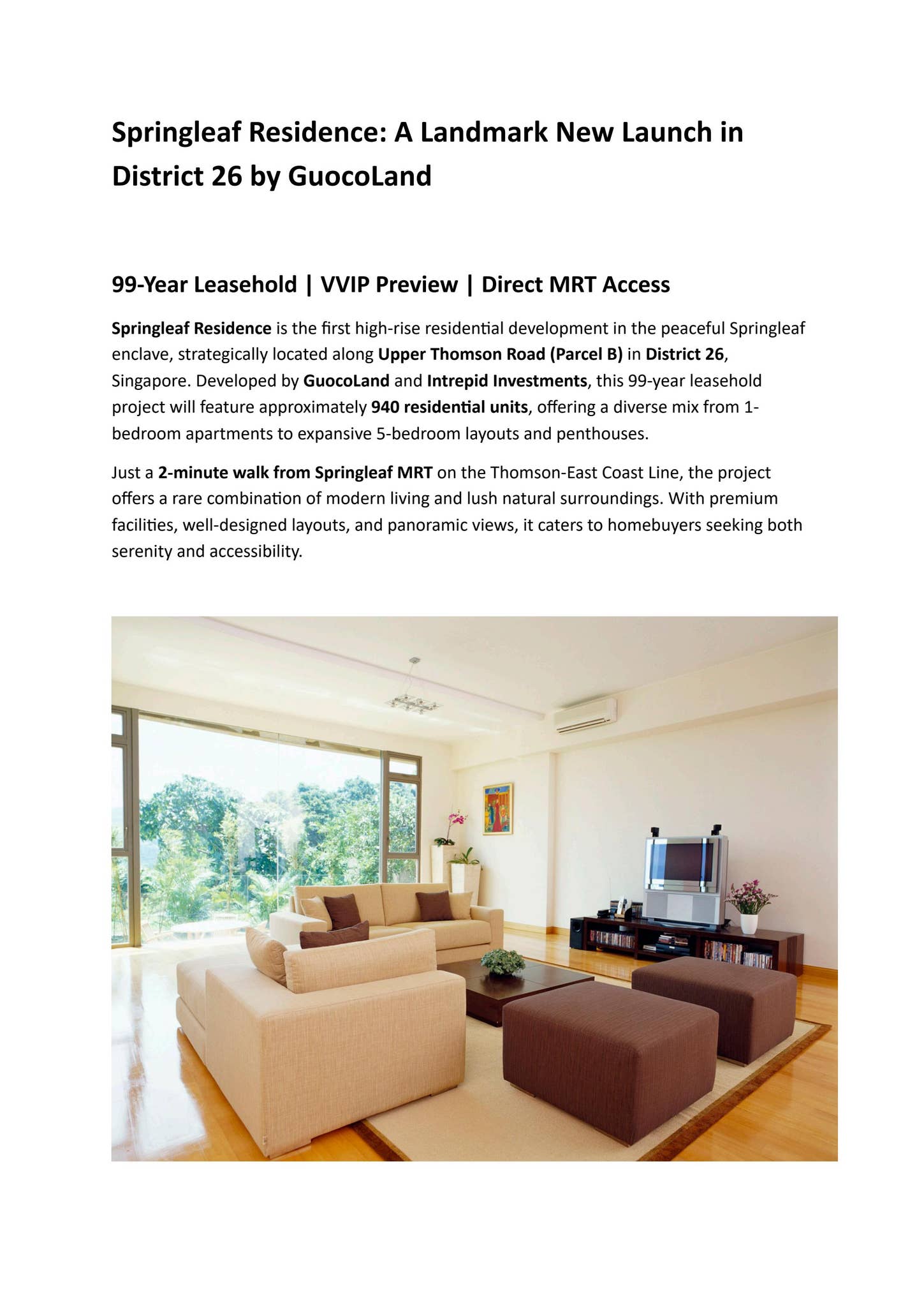 Springleaf Residence – New Condo Launch by GuocoLand (Upper Thomson) by ...