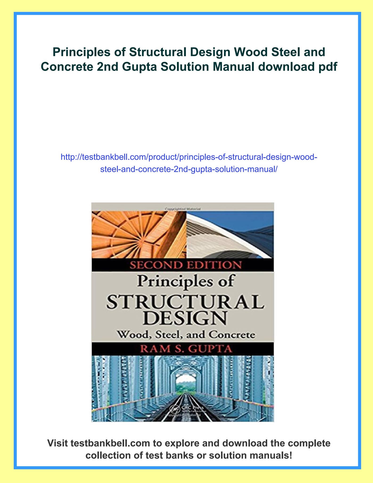Principles of structural design wood steel and concrete 2nd gupta ...