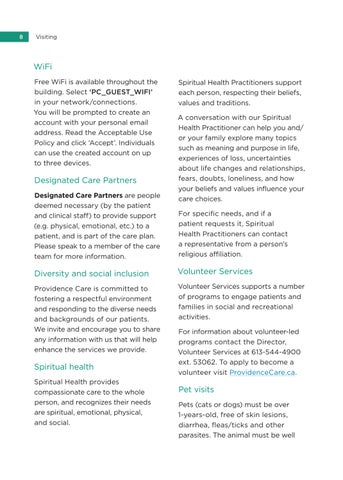 Providence Transitional Care Centre Patient Handbook 第 10 页