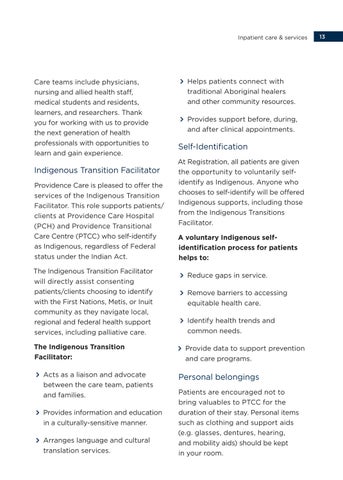Providence Transitional Care Centre Patient Handbook 第 15 页