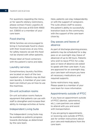Providence Transitional Care Centre Patient Handbook 第 18 页