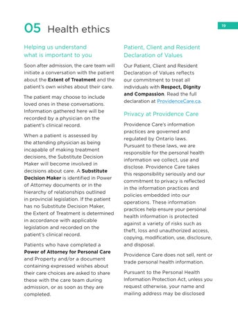 Providence Transitional Care Centre Patient Handbook 第 21 页