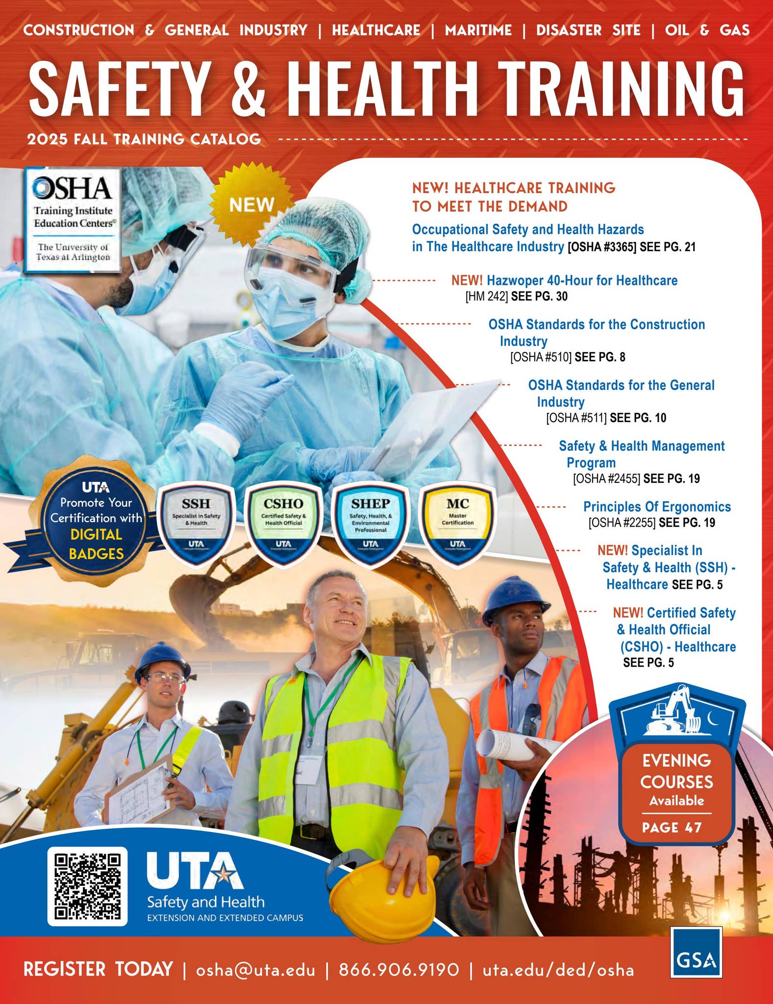 UT Arlington OSHA Ed Center Safety and Health 2025 Fall Catalog by