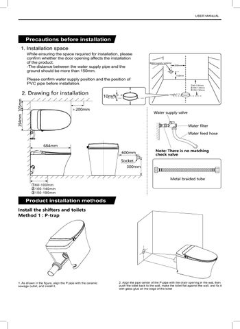 ATSMT 智能 Toilet Installation Guides 第 9 页