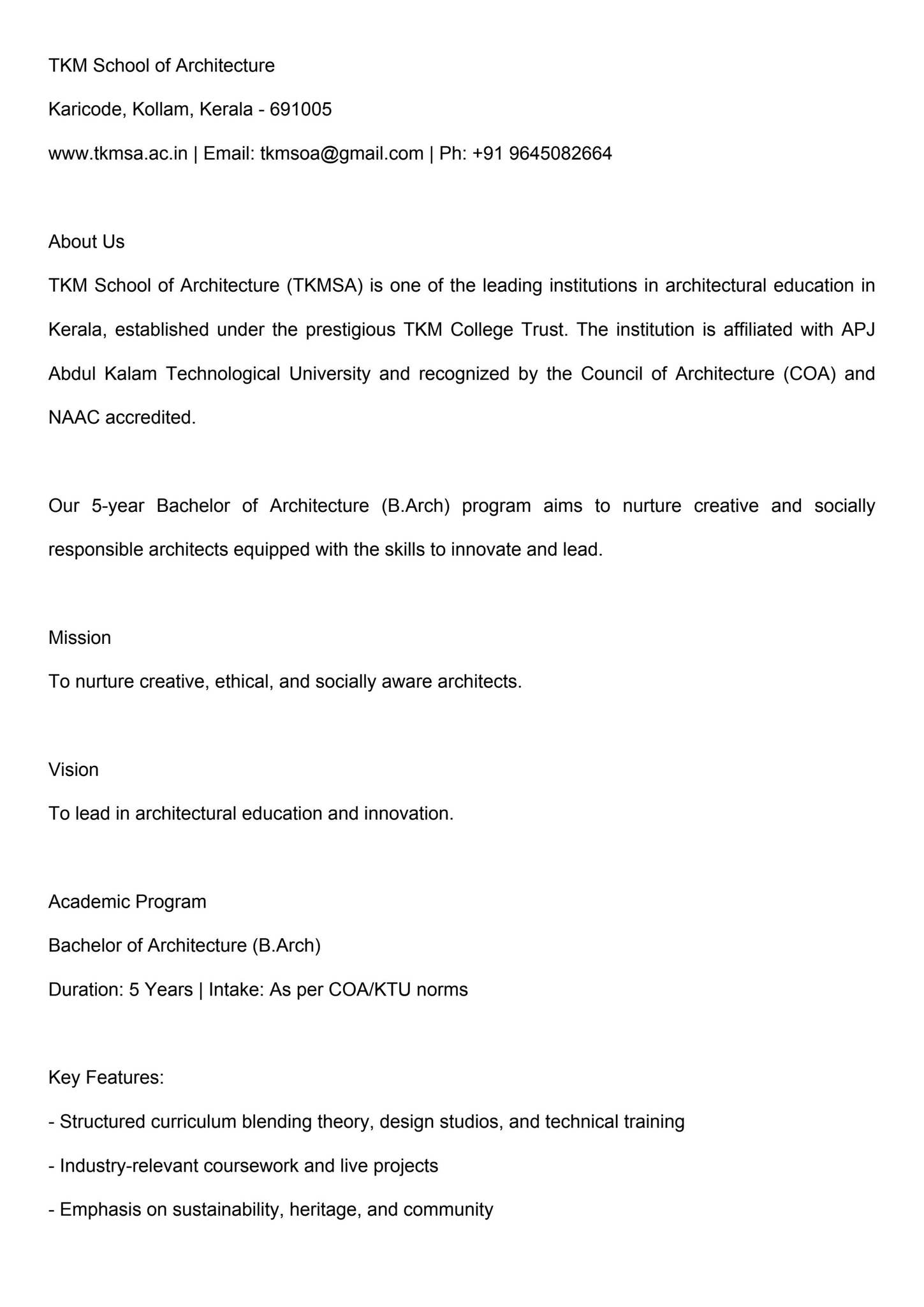 Architectural College in Kerala by TKM School of Architecture - Issuu