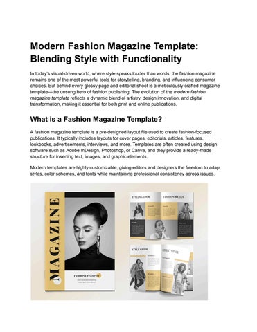Modern Fashion Magazine Template by GraphyPix - Issuu