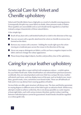 Parker Knoll Care 指南 July 2025 第 12 页