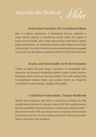 Inspiring Salons Ltd: Exclusive European Salon Furniture Collection 家具目录 · MILA Salon 家具 by 第 3 页