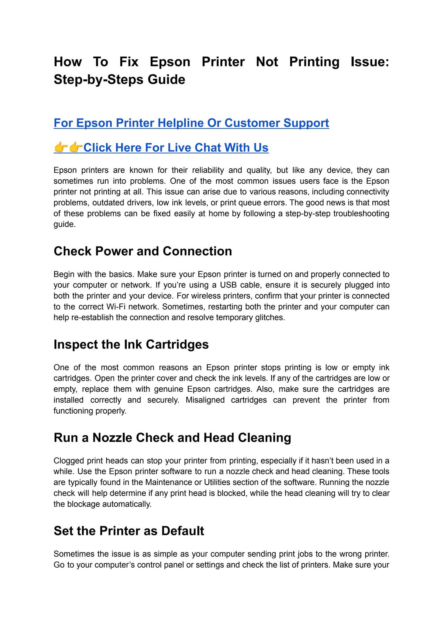 How To Fix Epson Printer Not Printing Issue - Step-by-Steps Guide by ...