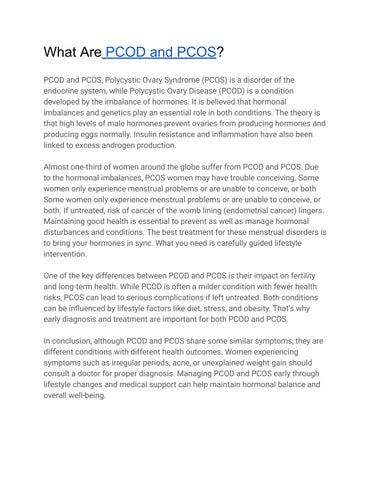 What Are PCOD and PCOS? by Da Capo - Issuu
