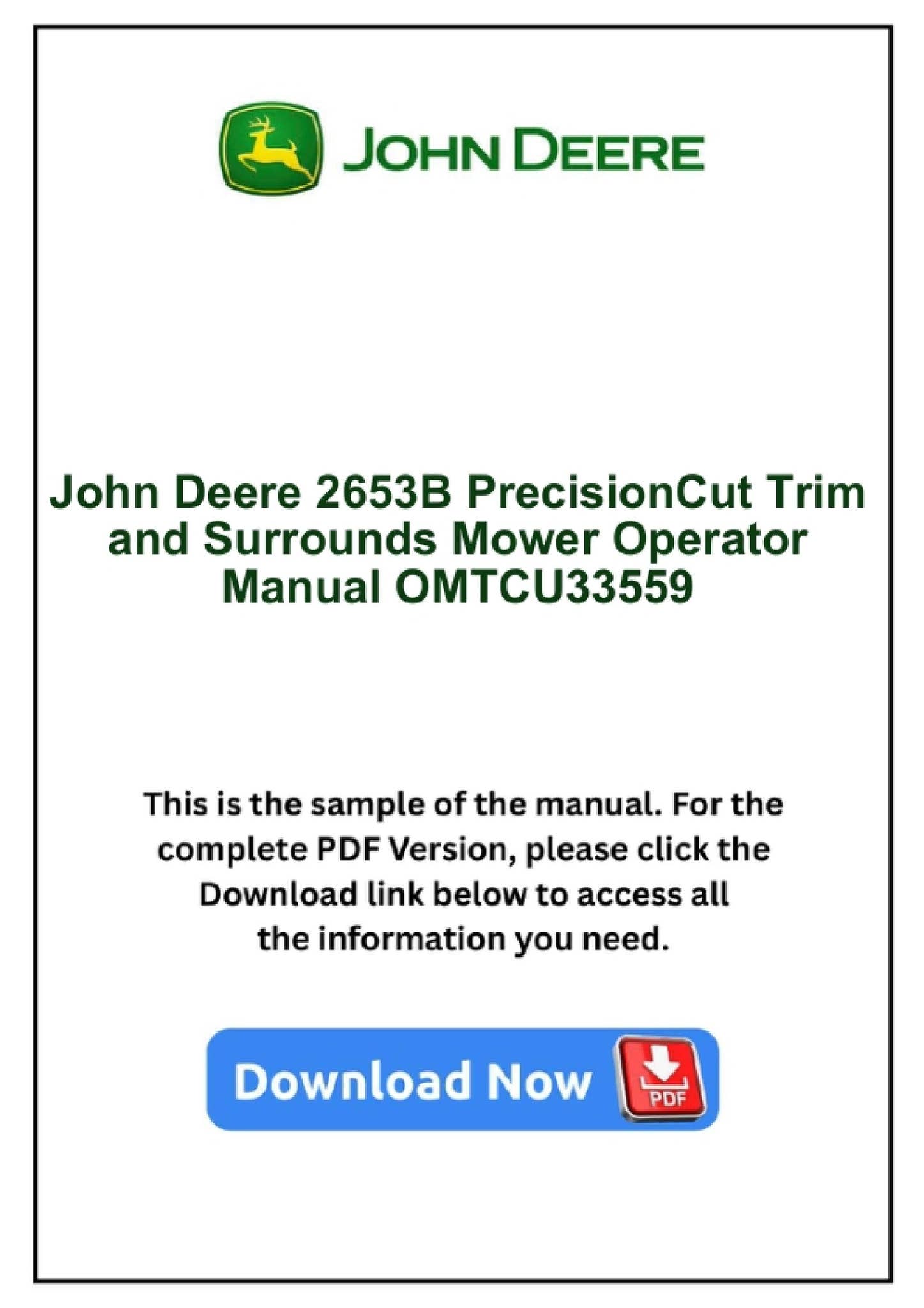 Trim Operator John Deere 2653B PrecisionCut Trim and Surrounds Mower Operator Manual ...