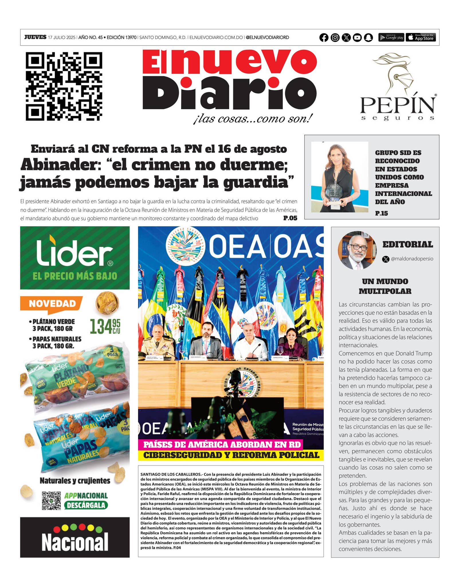 EL NUEVO DIARIO 17-07-2025 by El Nuevo Diario - Issuu, image size:1609x2048