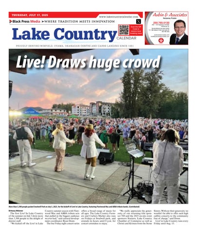 Lake Country Calendar, July 17, 2025