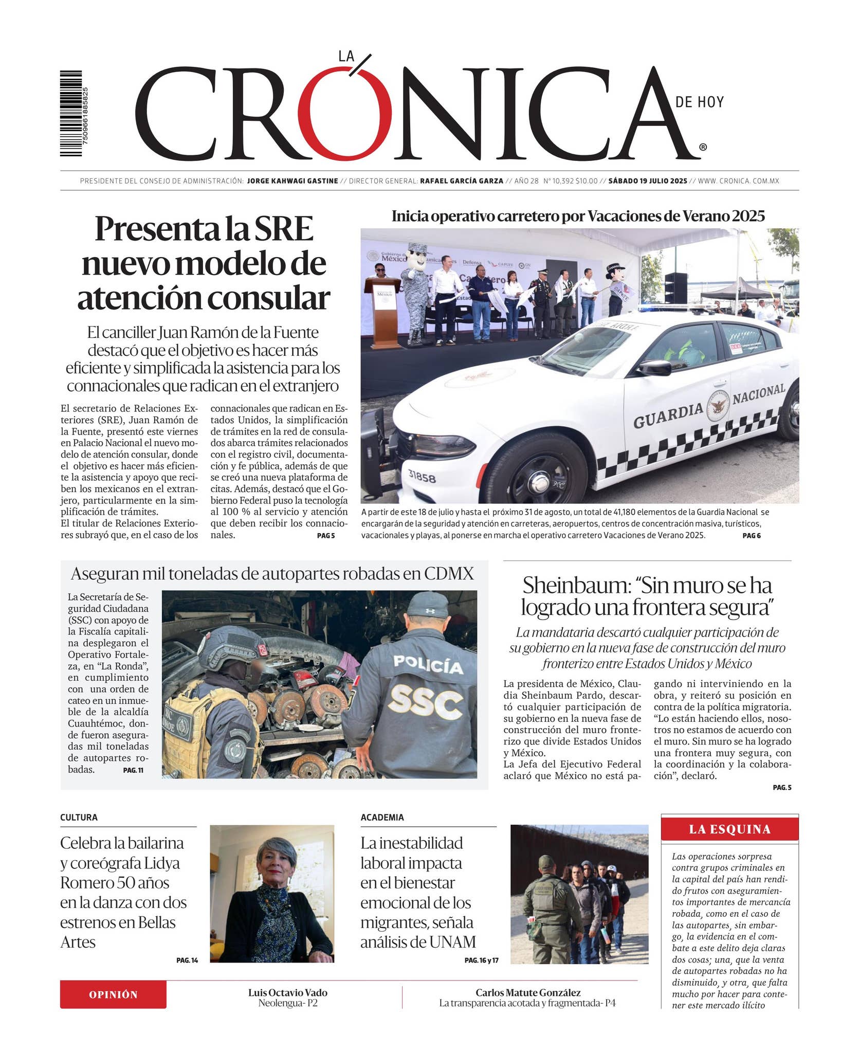 La Crónica de Hoy 19-07-2025 by La Crónica de Hoy - Issuu, image size:1671x2048