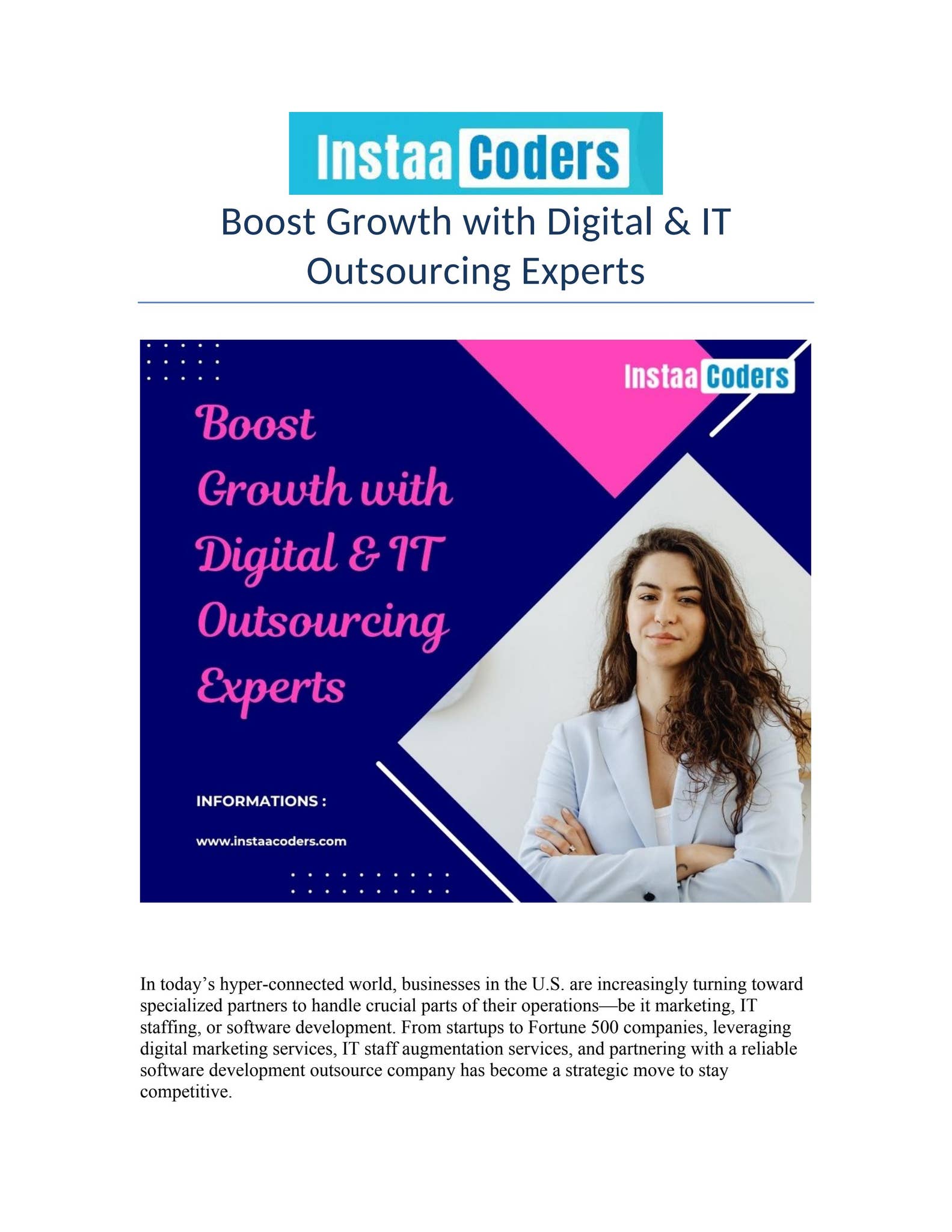 Boost Growth with Digital & IT Outsourcing Exp