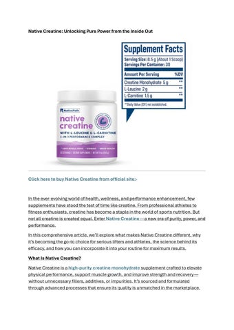 Native Creatine: Raw Strength. Real Results.