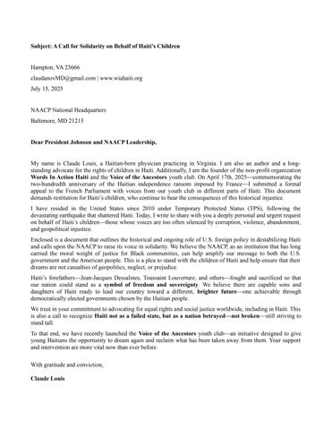 NAACP Haiti's Children's rights