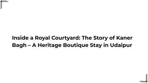 Heritage Boutique Hotel in Udaipur