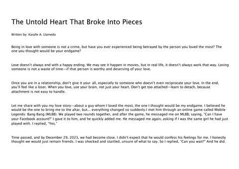 The Untold Heart That Broke Into Pieces 