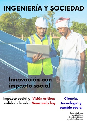 Luis Franco. C.I. 25.471.844. Revista - Ingeniería y Sociedad