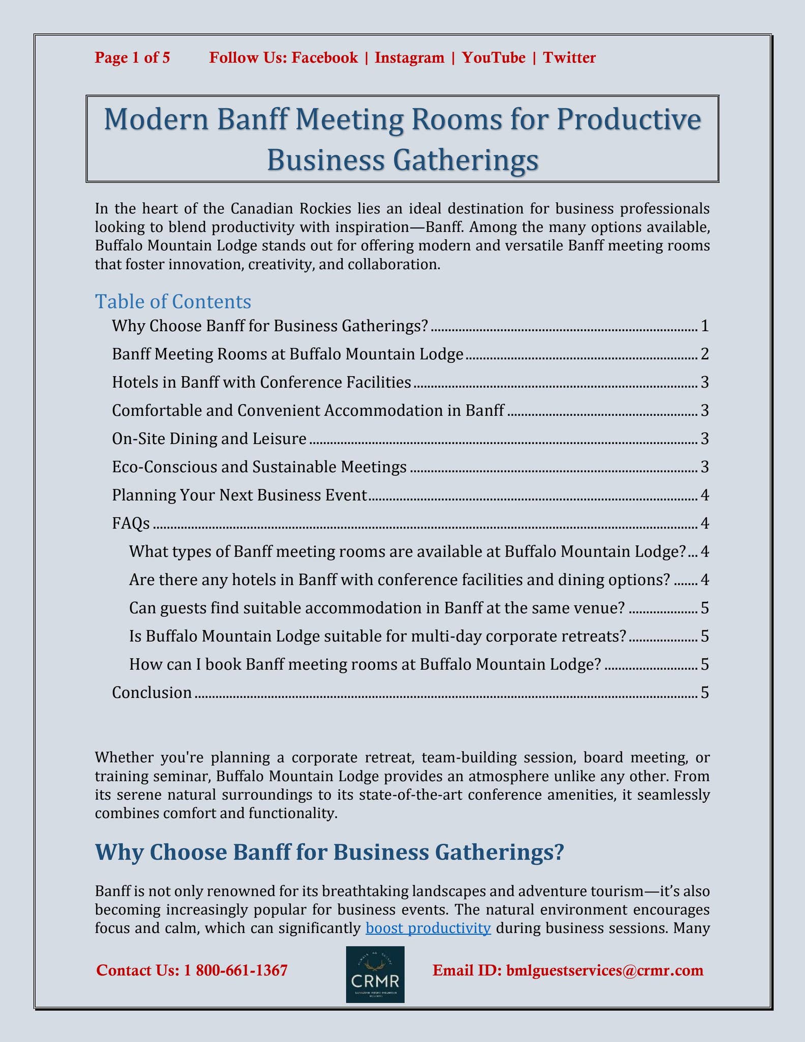 Modern Banff Meeting Rooms by Web Cures Digtal - Issuu