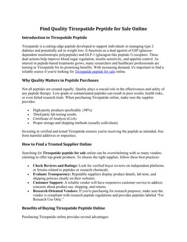 tirzepatide peptide for sale
