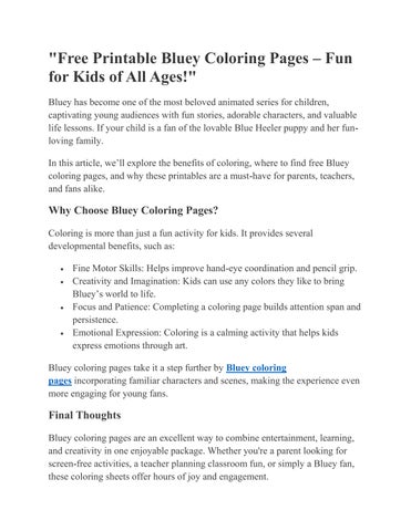 Bluey coloring pages