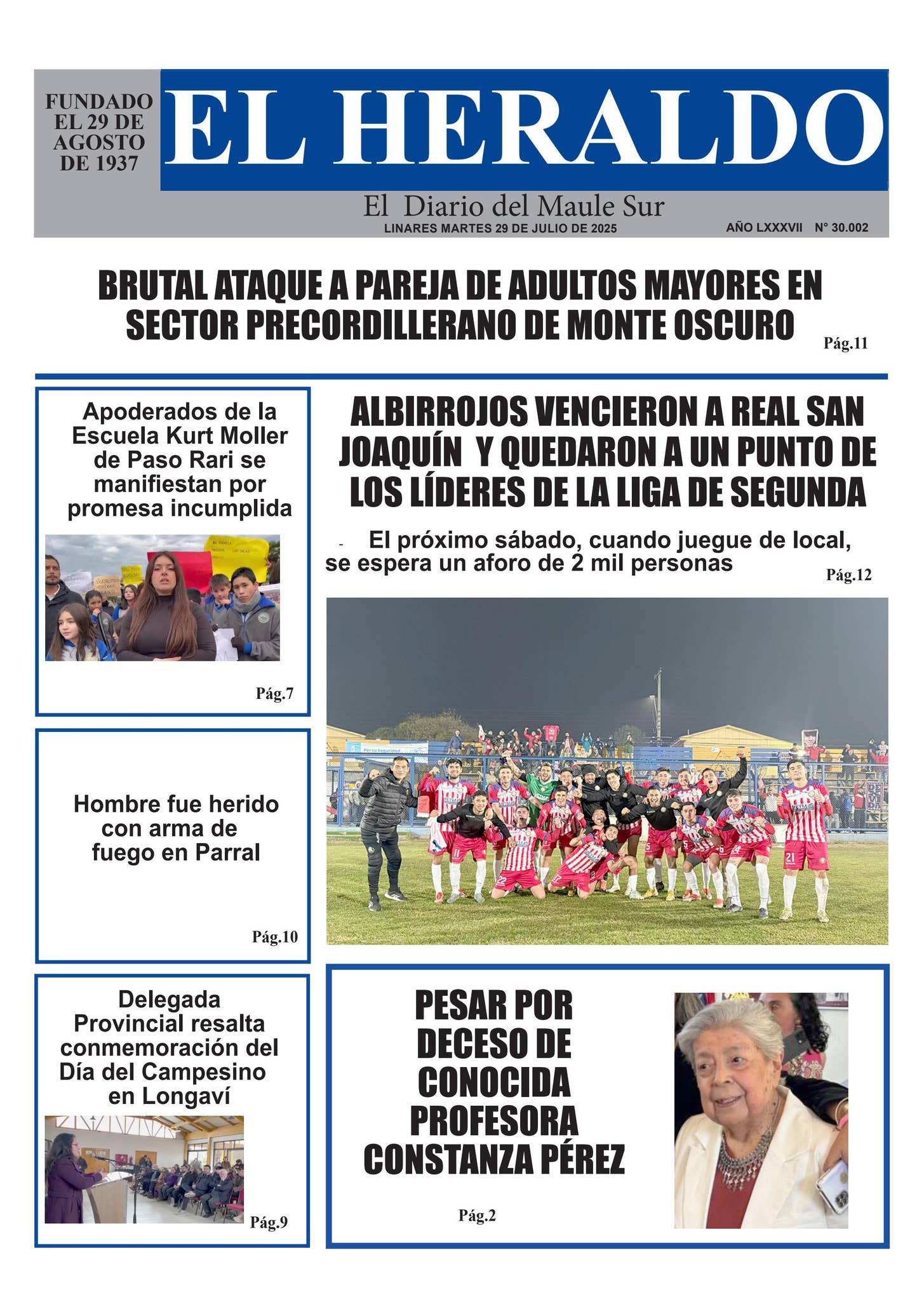 Martes 29 de julio 2025
