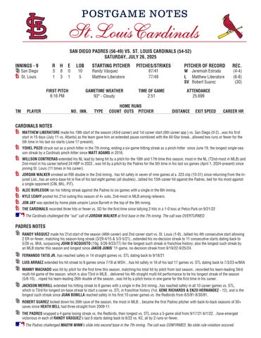 PostGame Notes, Box, PBP & Stats (7.26.25)