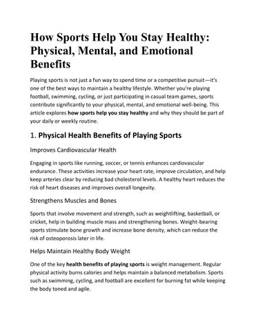 How Sports Help You Stay Healthy newlab