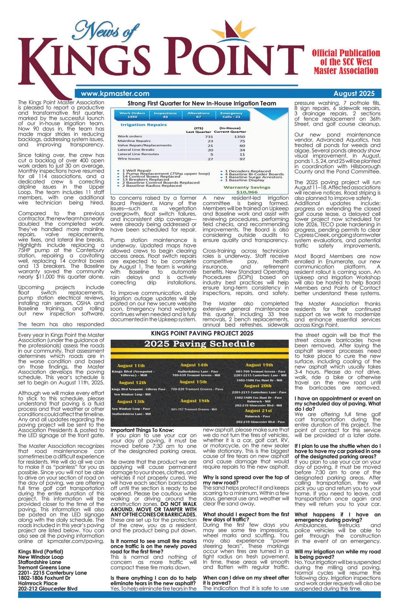 News of Kings Point August 2025 by The News of Sun City Center & South  County - Issuu