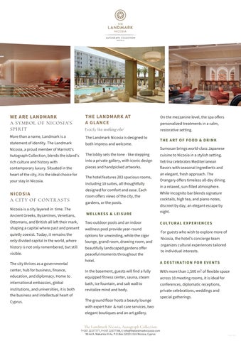 The Landmark Nicosia, Autograph Collection | MICE fact sheet