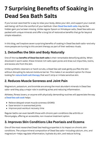 7 Surprising Benefits of Soaking in Dead Sea Bath Salts