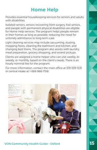 VON Oxford Community Health 指南 第 15 页