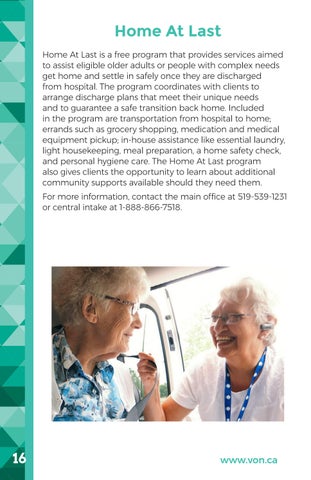 VON Oxford Community Health 指南 第 16 页