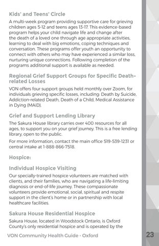 VON Oxford Community Health 指南 第 23 页