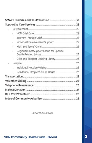 VON Oxford Community Health 指南 第 3 页