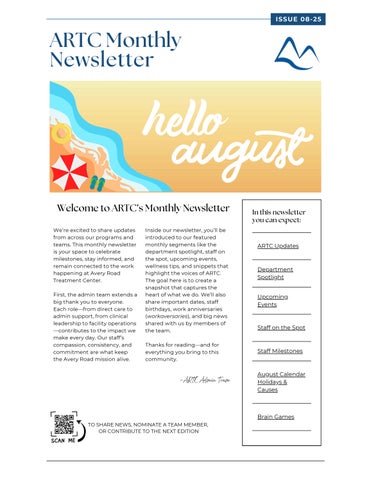 ARTC Newsletter August 2025