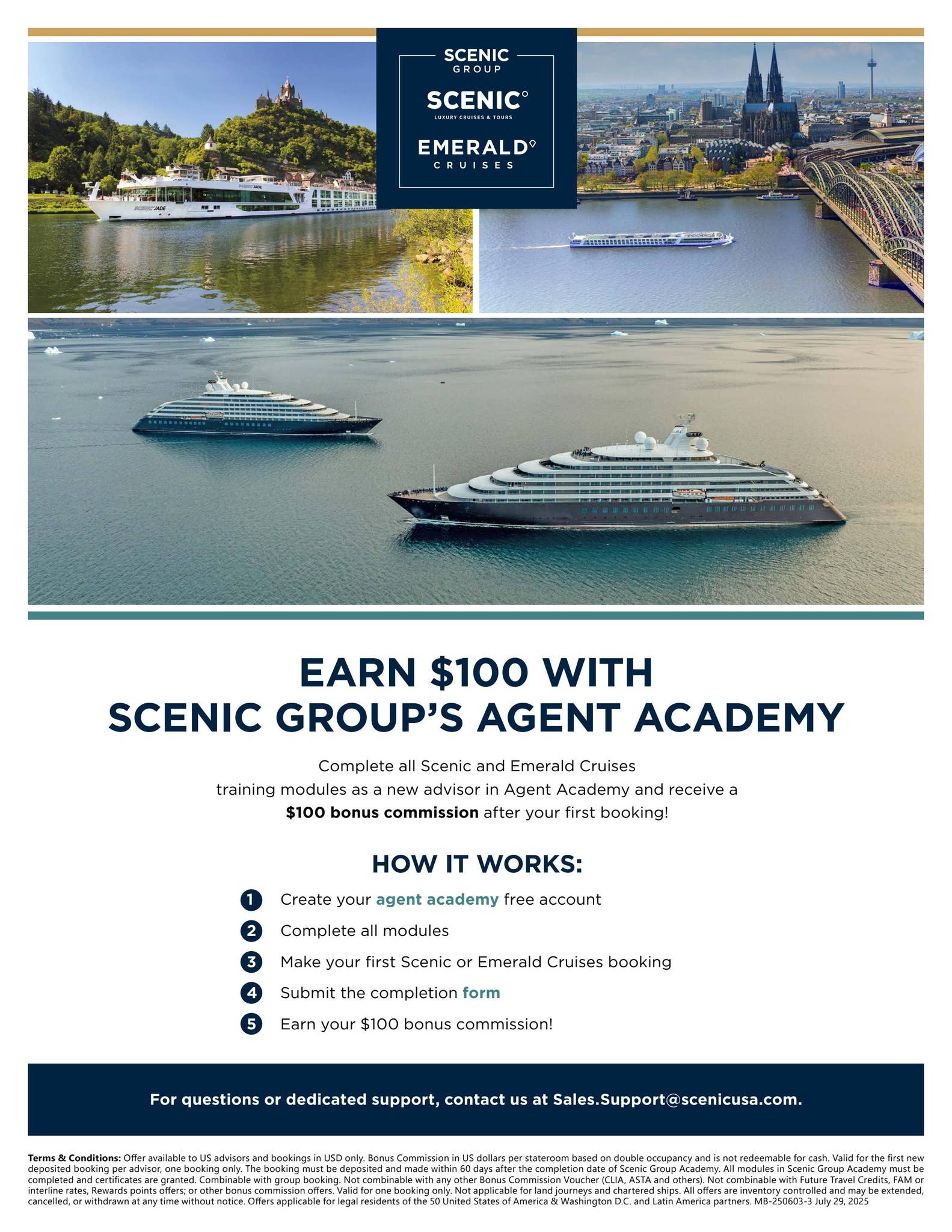 Agent Academy Bonus Commission Incentive by Scenic & Emerald Cruises US ...