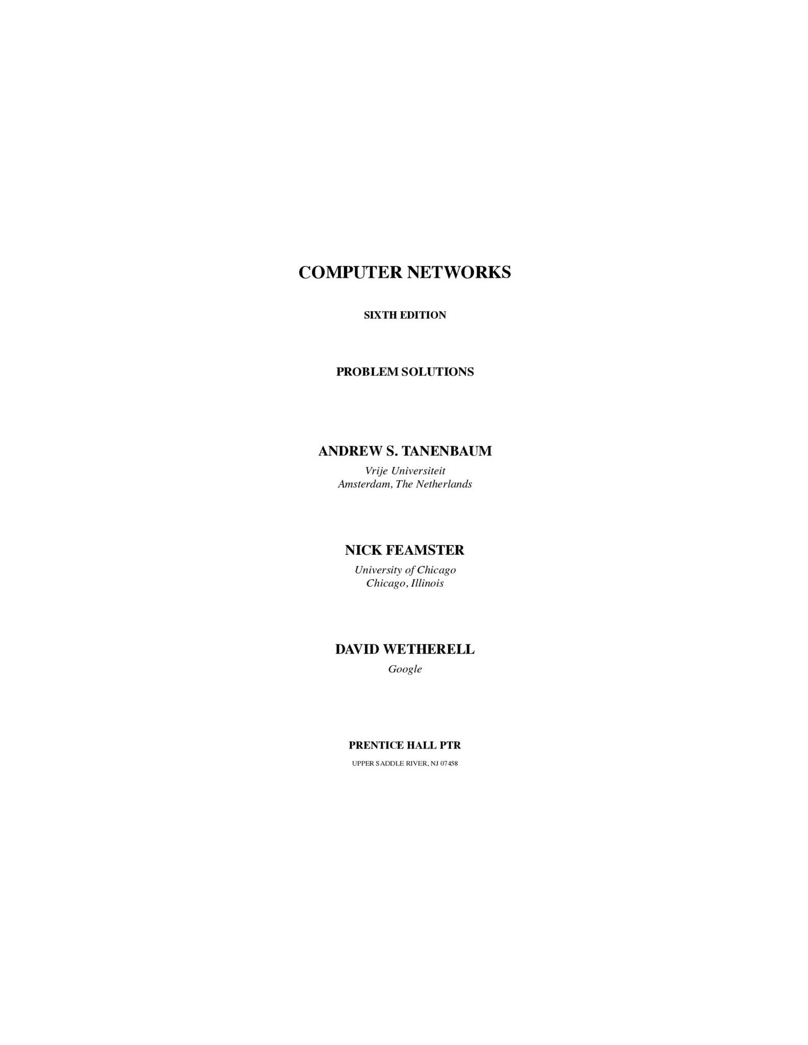 Solution Manual for Computer Networks, 6th Edition by Andrew S ...