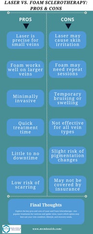Laser vs. Foam Sclerotherapy: Pros & Cons