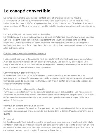 Le canapé d’angle