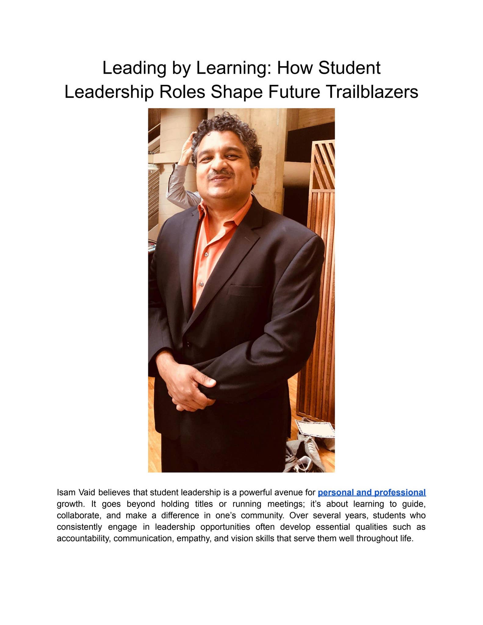 Leading by Learning- How Student Leadership Roles Shape Future ...