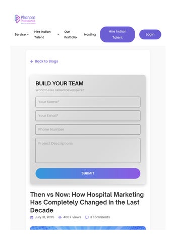 Then vs Now: How Hospital Marketing Has Transformed in the Last 10 Years | Phanom Professionals